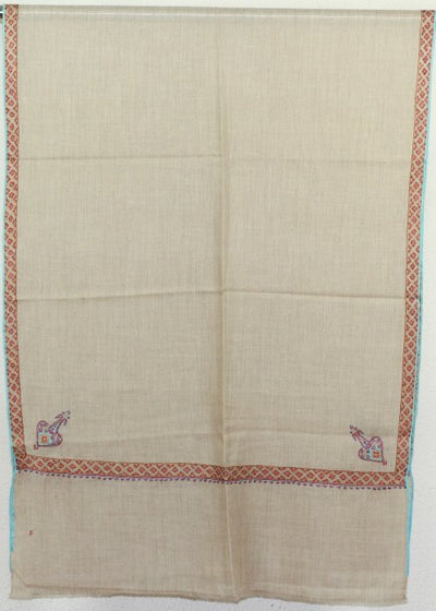 Pashmina Beige Brodé Main
