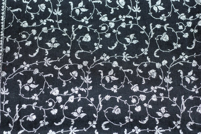 Pashmina Noir Brodé Main