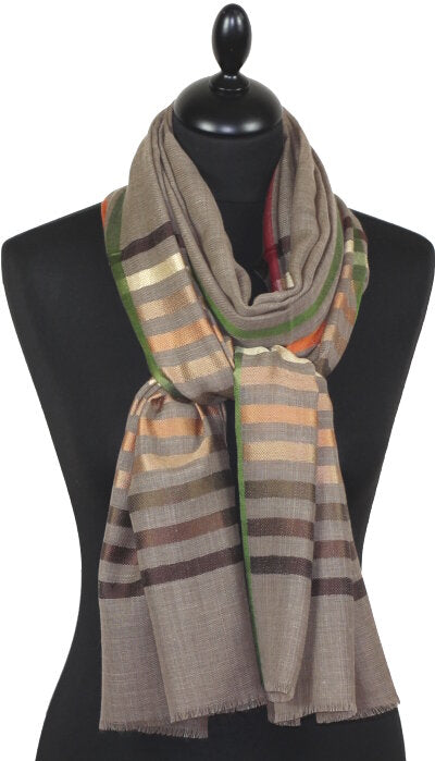 Écharpe en Laine et Soie Taupe