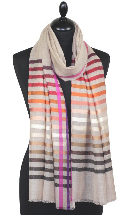 Écharpe en Laine et Soie Beige