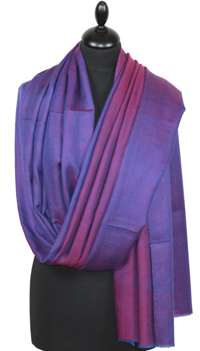 Grand Pashmina Bicolore Bleu-Fuchsia