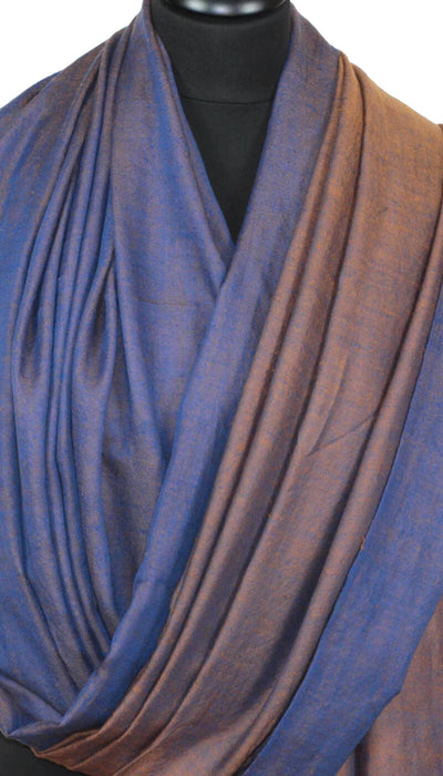 Large Two-Tone Orange-Blue Pashmina