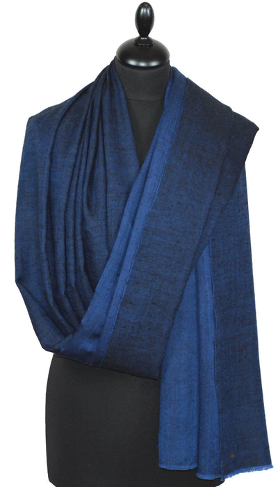 Grand Pashmina Bicolore Noir-Bleu