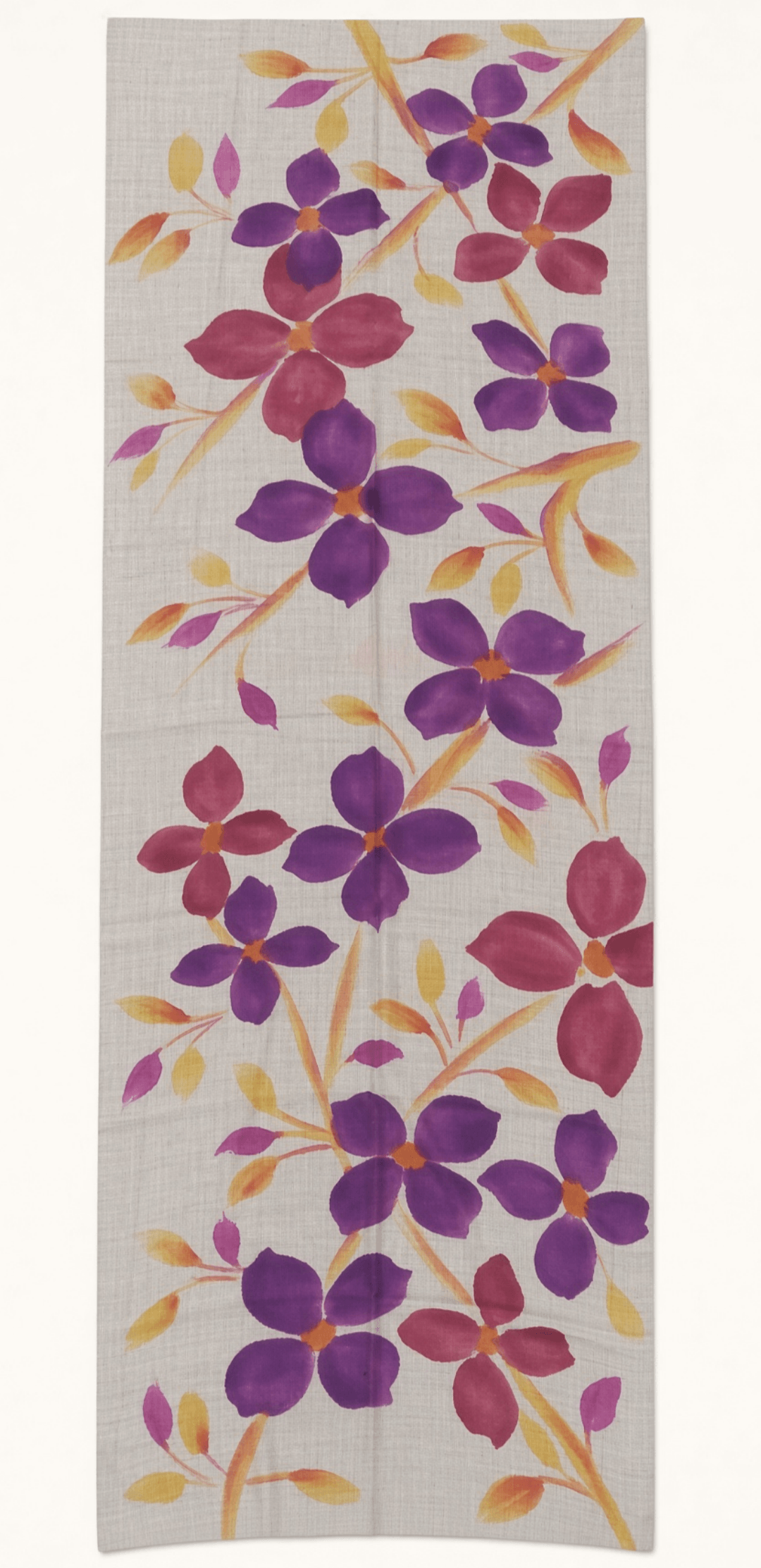 Kaschmirschal beige grau-violett-rosa
