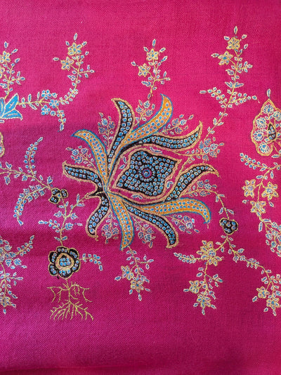 Handbestickter indischrosa Pashmina