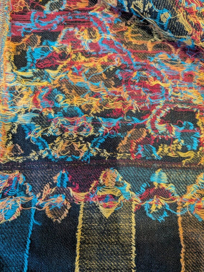 Châle Cachemire Noir-bleu-beige