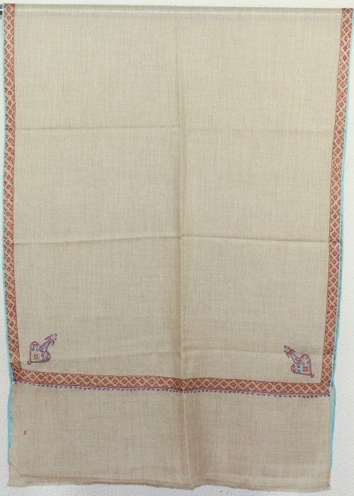 Pashmina Beige Brodé Main
