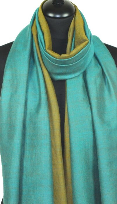 Pashmina Bicolore Turquoise-Or