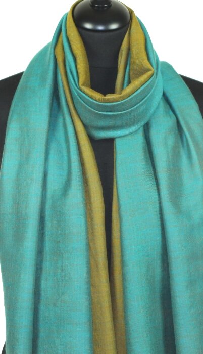 Pashmina Bicolore Turquoise-Or