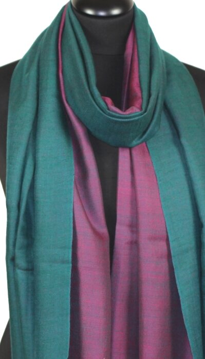 Pashmina Bicolore Vert-Fuchsia
