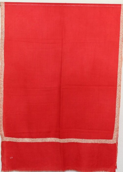Pashmina Rouge Brodé Main