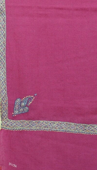 Pashmina Fuchsia Brodé Main