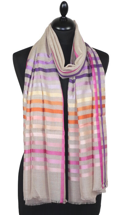 Écharpe en Laine et Soie Beige