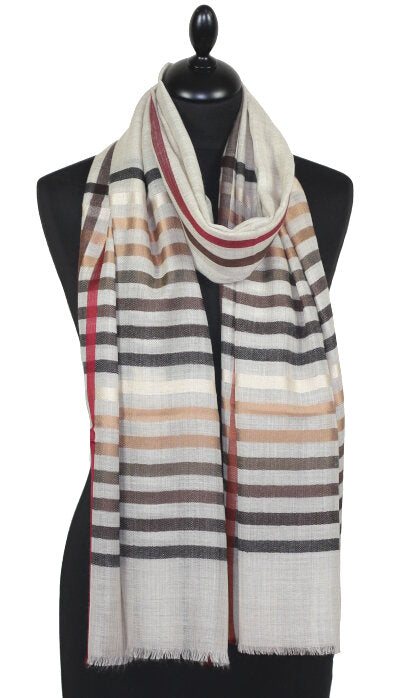 Écharpe en Laine et Soie Beige