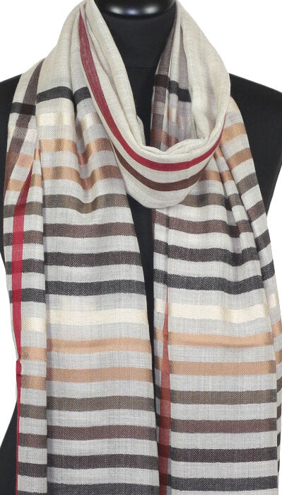 Écharpe en Laine et Soie Beige