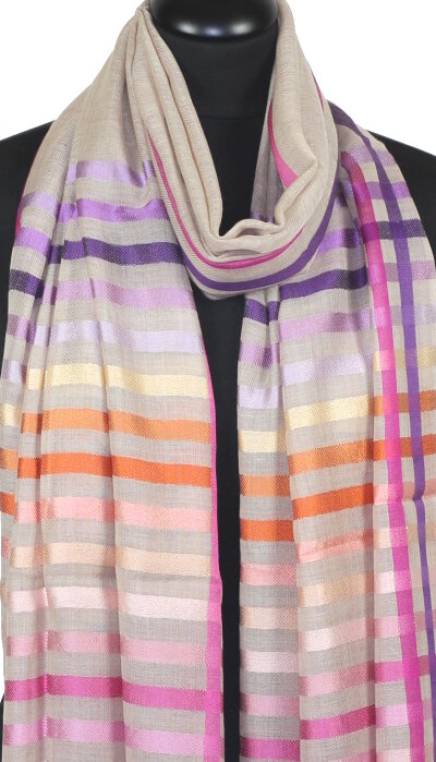 Écharpe en Laine et Soie Beige
