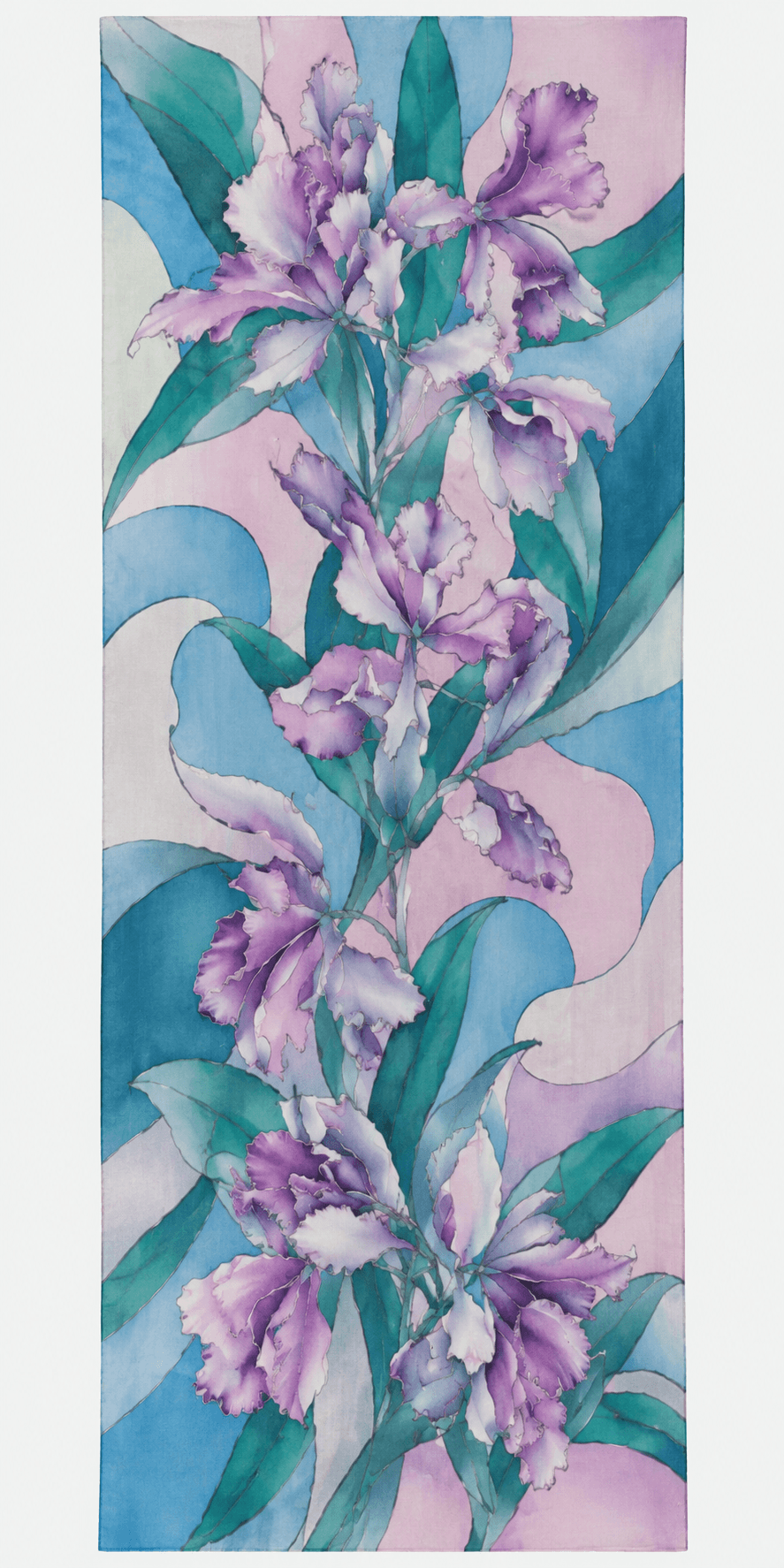 Kaschmirschal Petrolblau-Lavendel-Rosa