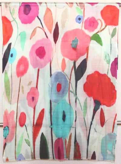 Écharpe Cachemire Aquarelle Florale