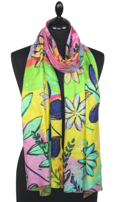 Écharpe Cachemire Jardin Pop