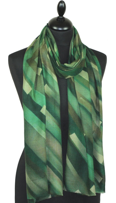 Écharpe cachemire femme vert émeraude  kaki