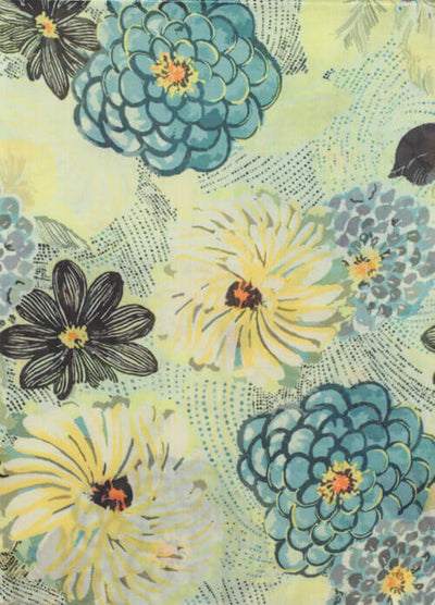 Écharpe Cachemire Fleurs d'Azur