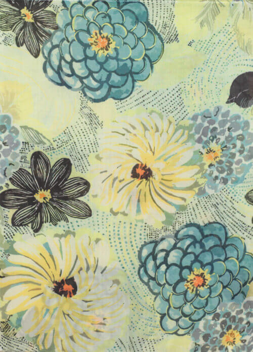 Écharpe Cachemire Fleurs d'Azur