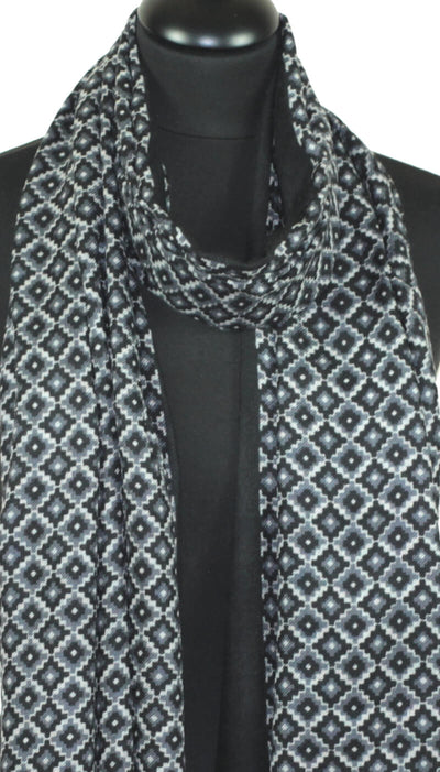 Écharpe Cachemire noir-gris