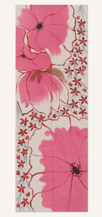 Pink-Coral-grey Cashmere Scarf