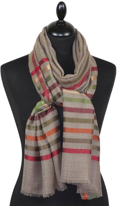 Écharpe en Laine et Soie Taupe