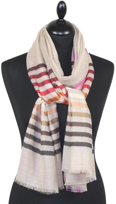 Écharpe en Laine et Soie Beige