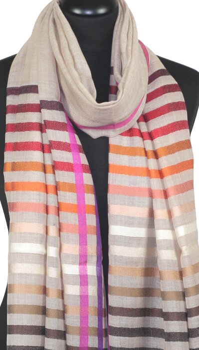 Écharpe en Laine et Soie Beige