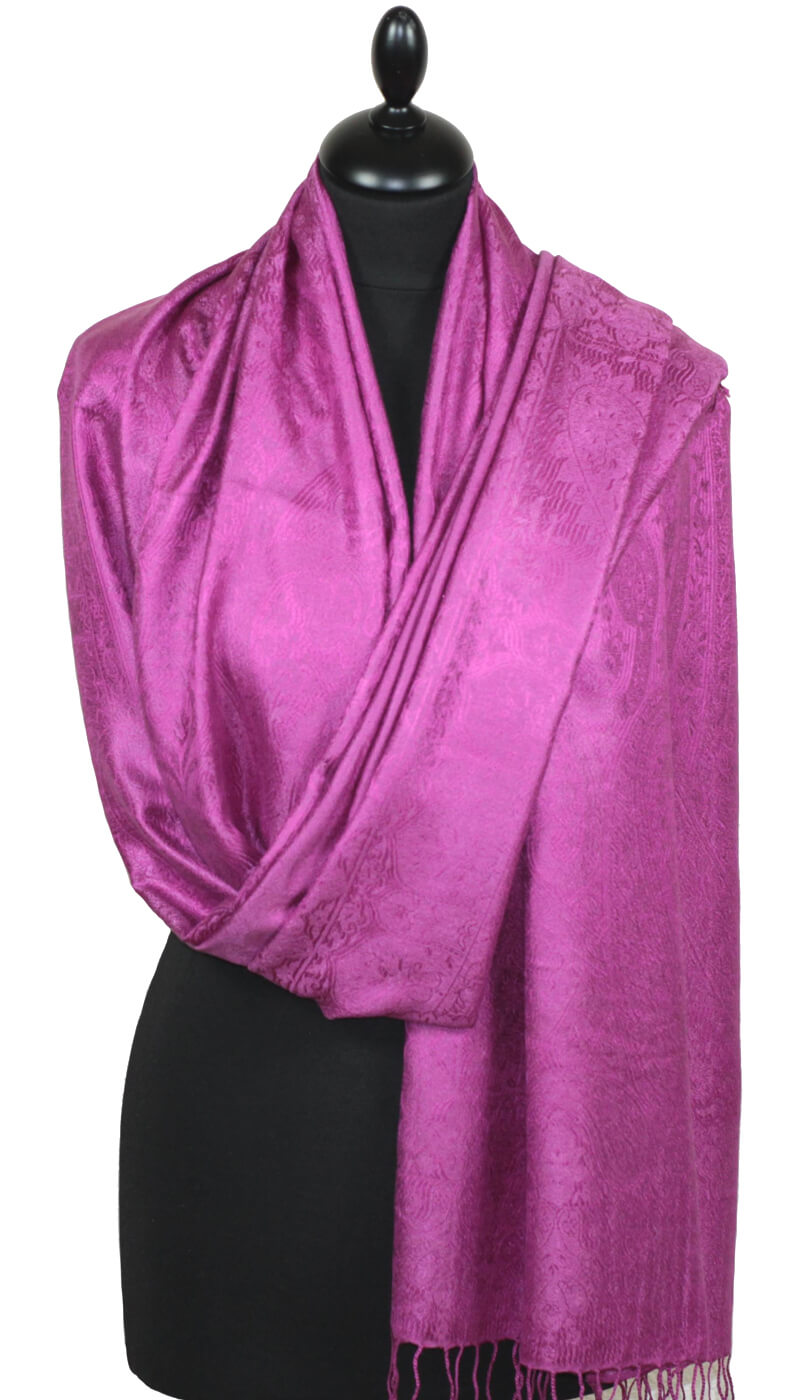 étole en soie rose indien pour femme