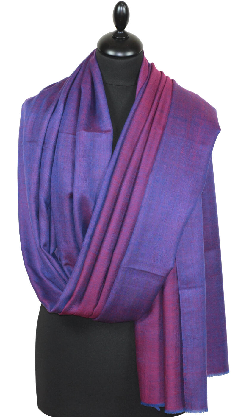 Grand Pashmina Bicolore Bleu-Fuchsia