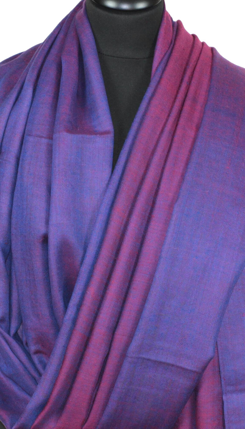 Grand Pashmina Bicolore Bleu-Fuchsia