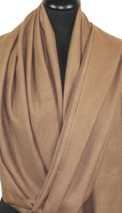 pashmina beige taupe en cachemire et soie