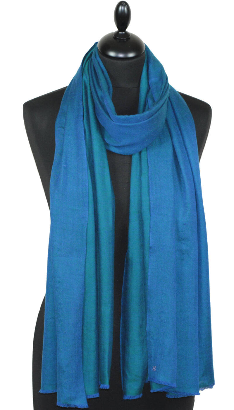Pashmina Bicolore Bleu-Bleu Canard