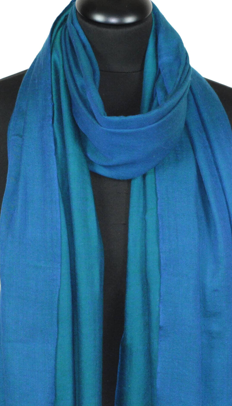 Pashmina Bicolore Bleu-Bleu Canard