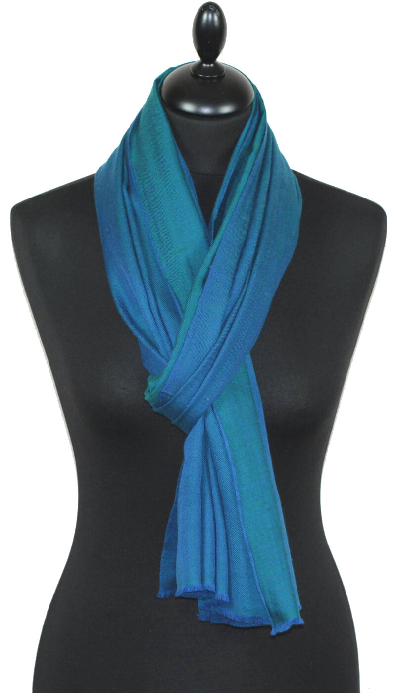 Pashmina Bicolore Bleu-Bleu Canard