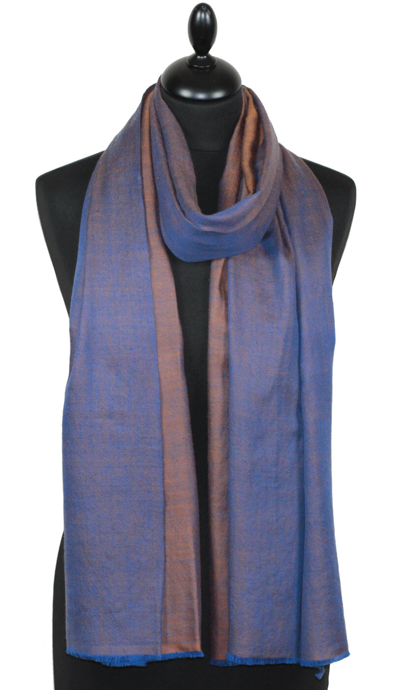 Pashmina Bicolore Bleu-Orange