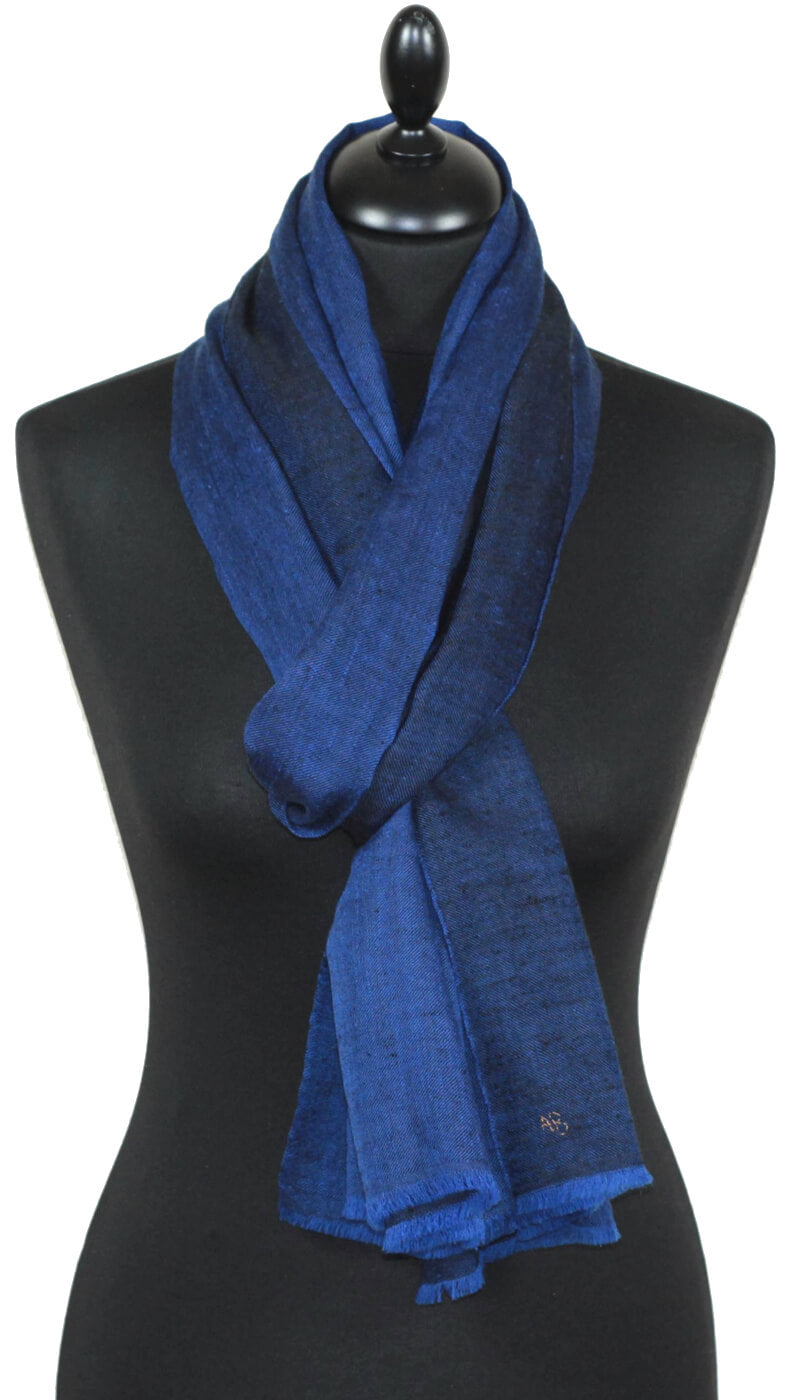 Pashmina Bicolore Noir-Bleu