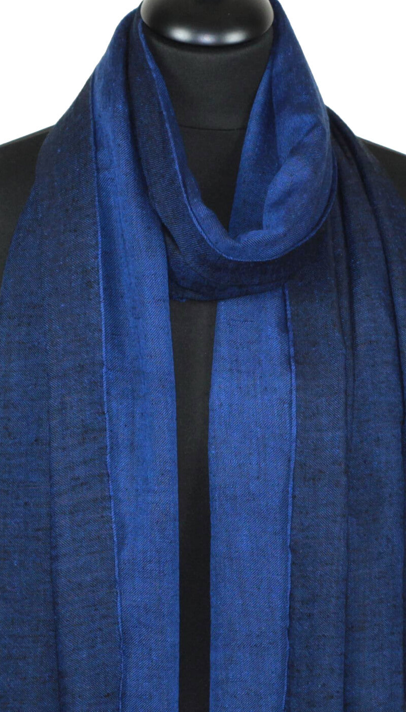 Pashmina Bicolore Noir-Bleu
