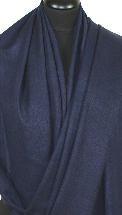 Étole pashmina bleu marine en cachemire et soie