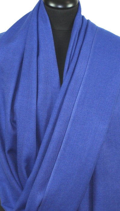 pashmina bleu saphir en cachemire et soie