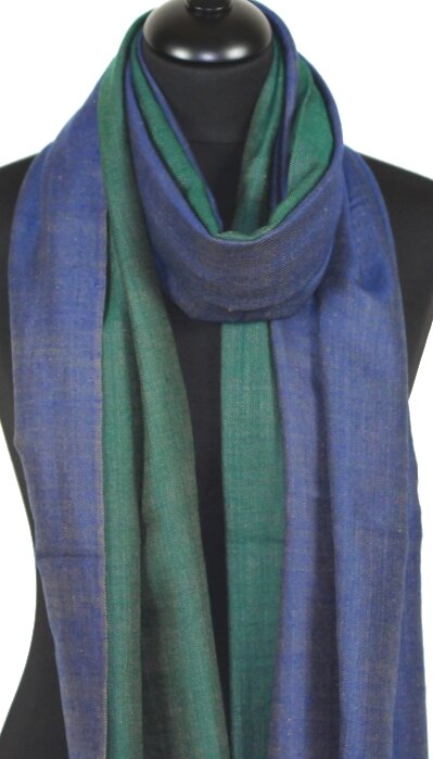 Pashmina Bicolore Bleu-Vert