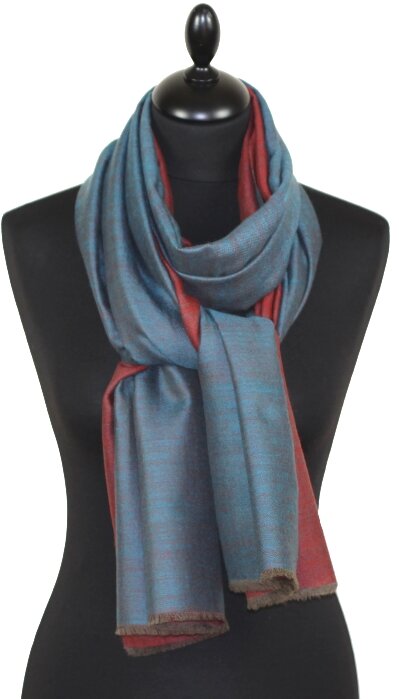 Pashmina Bicolore Bleu-Rouge