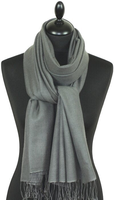 écharpe gris anthracite en cachemire et soie