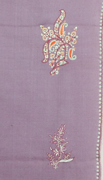Pashmina Mauve Brodé Main