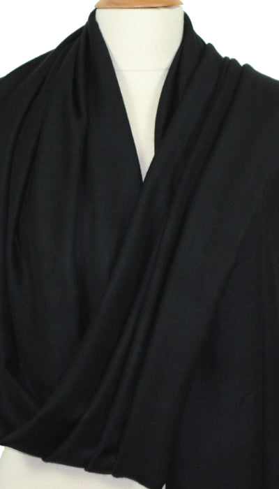 Étole pashmina noire en cachemire et soie