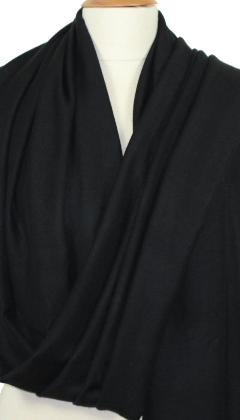 Étole pashmina noire en cachemire et soie