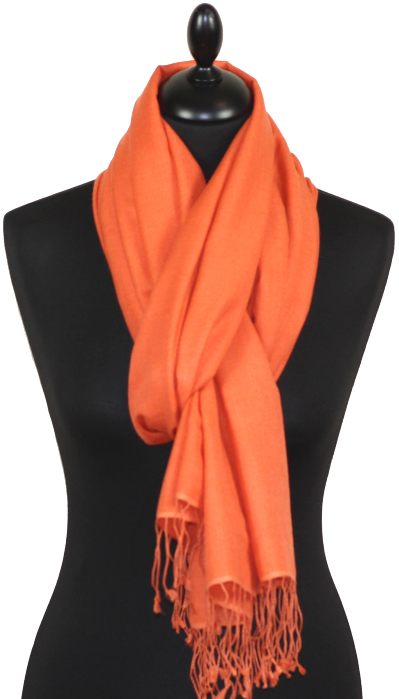 Étole pashmina orange en cachemire et soie